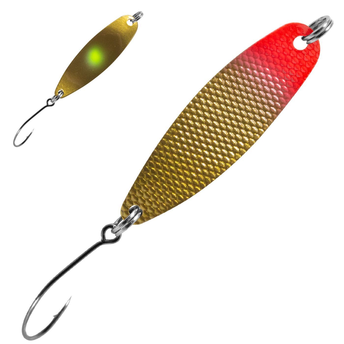 Rot - Goldfarben / Goldfarben. Gelber Punkt