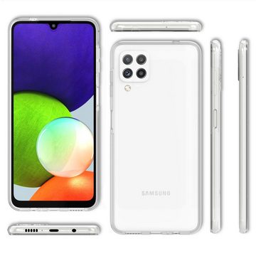 Nalia Smartphone-Hülle Samsung Galaxy A22, Klare 360 Grad Hülle / Rundumschutz / Transparent / Displayschutz Case