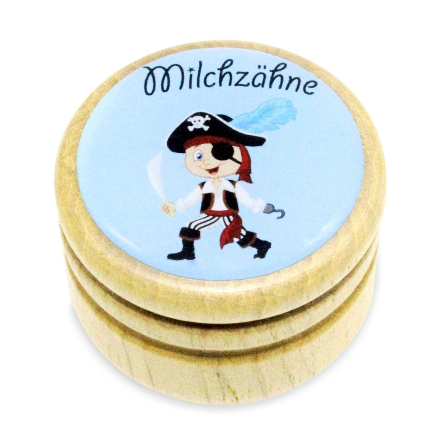 GICO Zahndose Milchzahndose Holz, Box für erste Milchzähne Pirat - 7010