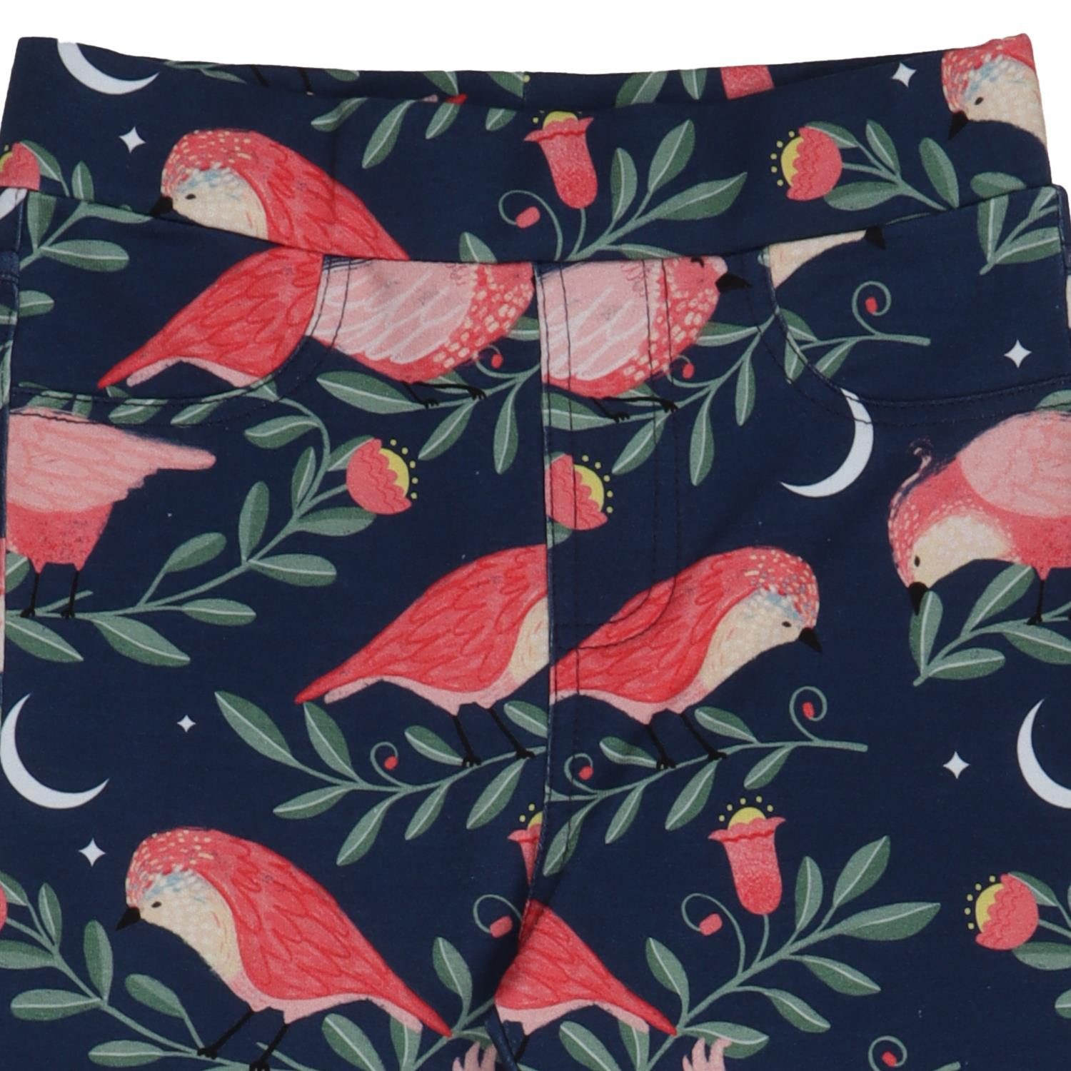 Walkiddy Sweatleggings Sweat-Leggings mit Pinky Birds Print aus Bio-Baumwolle Bio Baumwolle,GOTS,Kinderbekleidung,nachhaltige Klamotten,Leggings