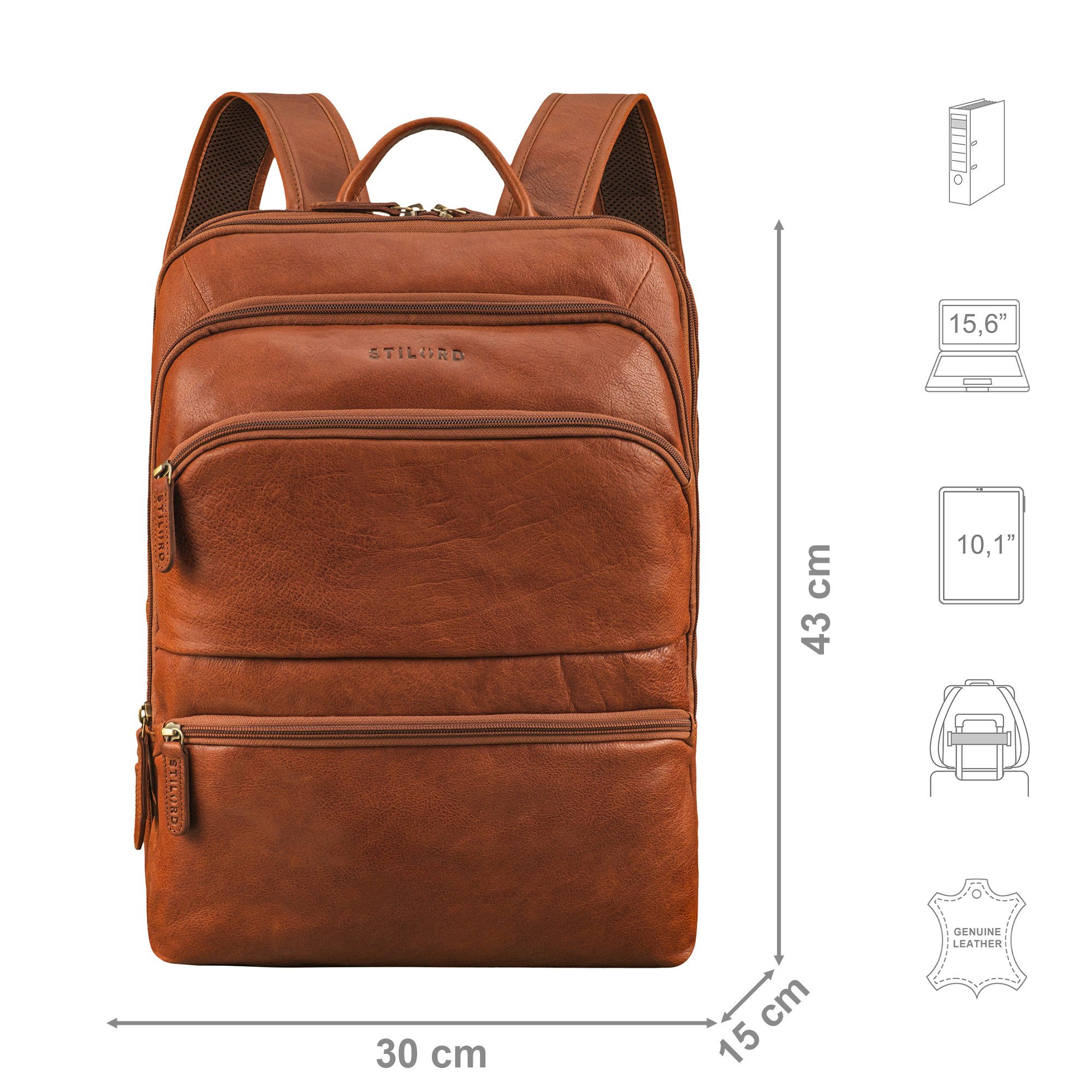 STILORD Notebook-Rucksack "Giuseppe" Schmaler Laptop Rucksack 15 - 16 Zoll für Damen und Herren