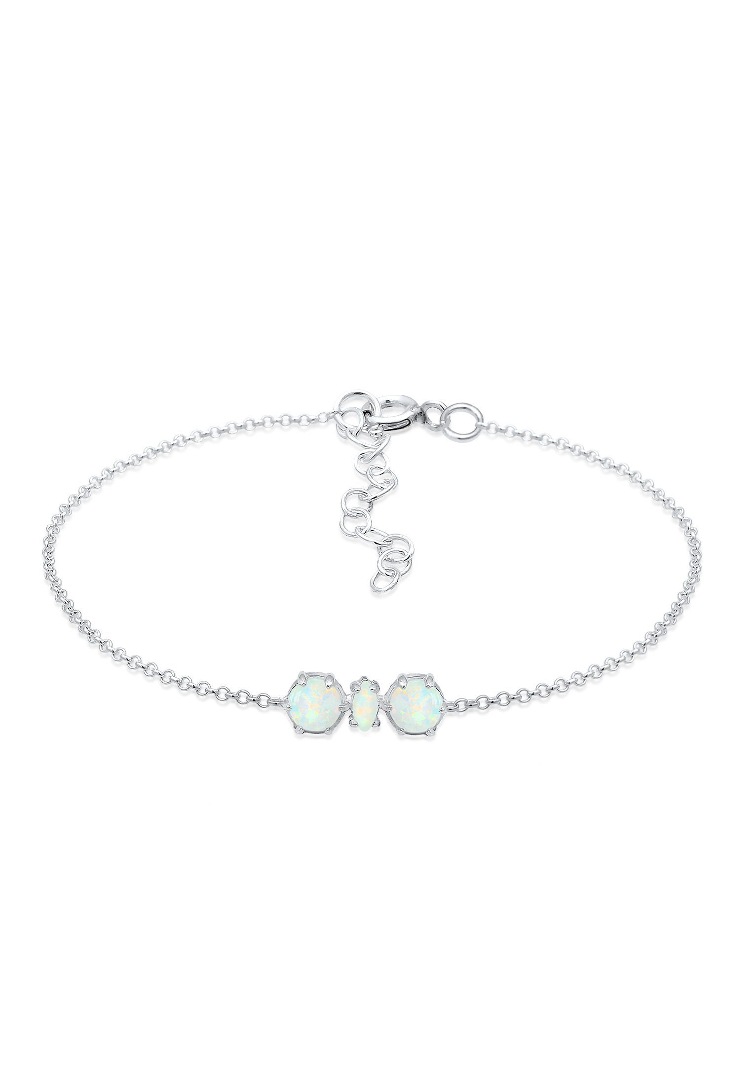 Elli Armband Armkettchen Synthetischer Opal Trend 925 Silber, In sehr  hochwertiger Juweliersqualität gefertigt