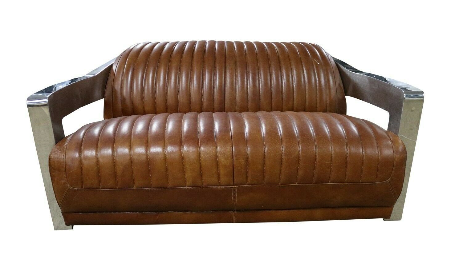 JVmoebel Sofa, Sofa Vintage 2-Sitzer Ledersofa im Retro Stil Echtleder | Alle Sofas