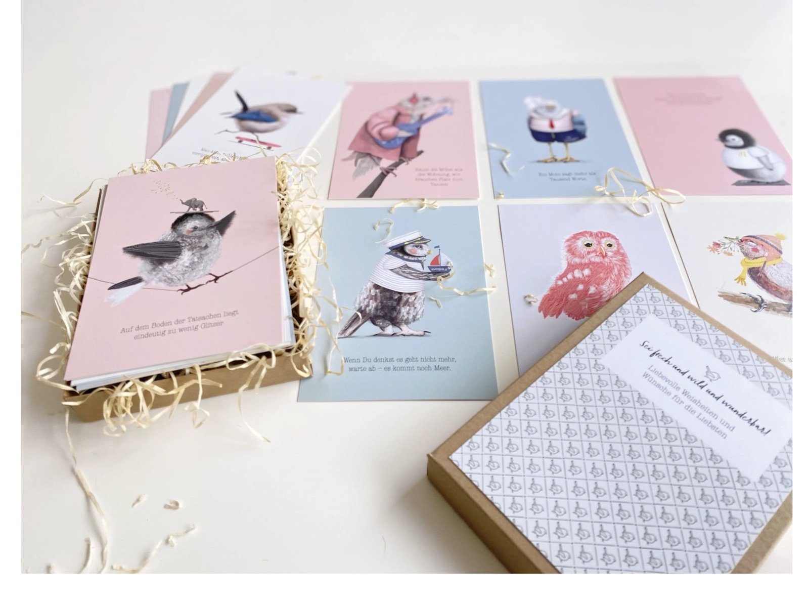 LK Trend & Style Postkarte Die Geschenkbox enthält 15 unterschiedliche Postkartenmotive, Einen liebevollen Wunsch oder eine kluge Weisheit
