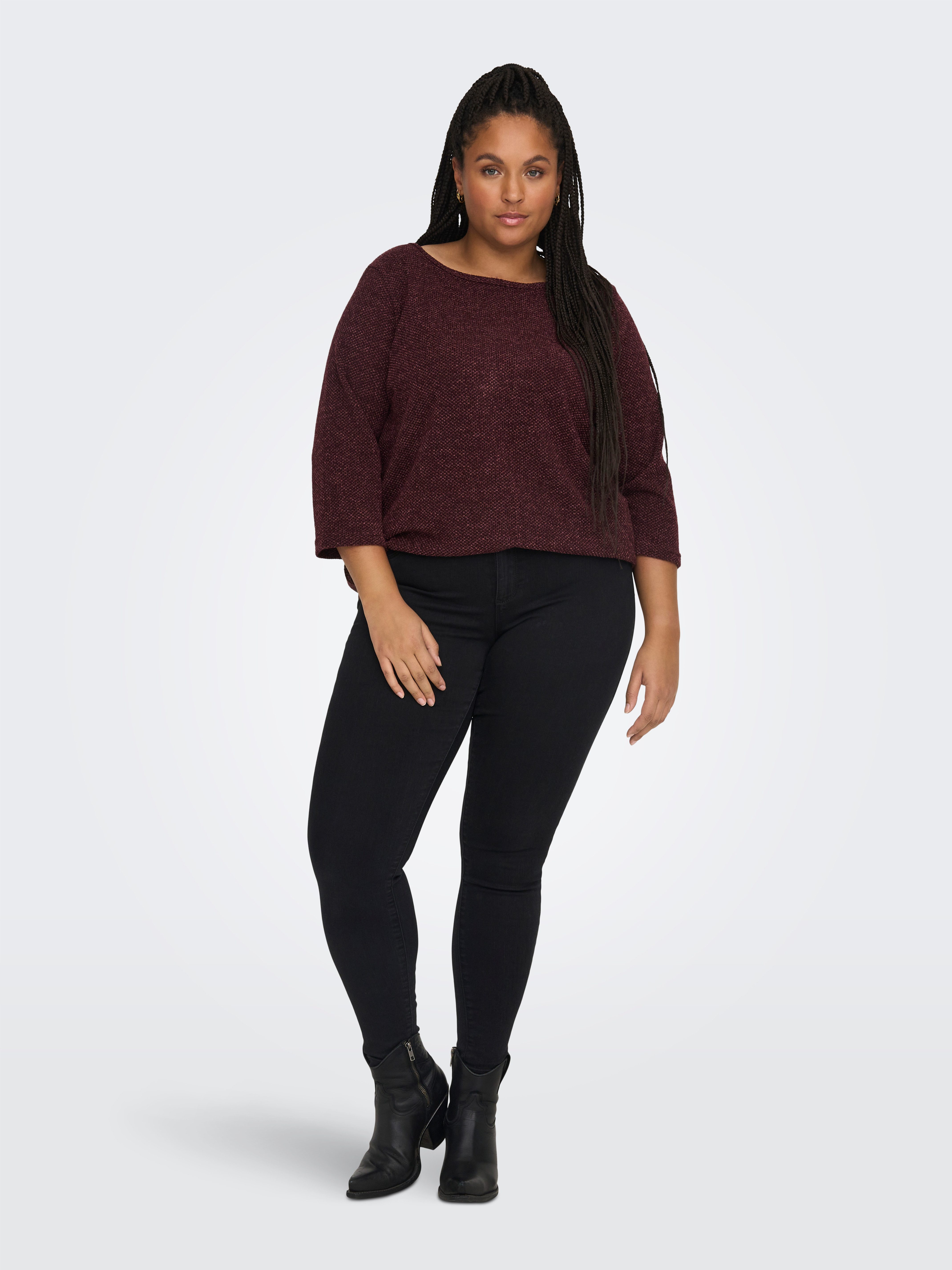 ONLY CARMAKOMA 3/4-Arm-Shirt CARMARTHA 3/4 TOP Kunstfaser, loose fit – Bild 4 von 5