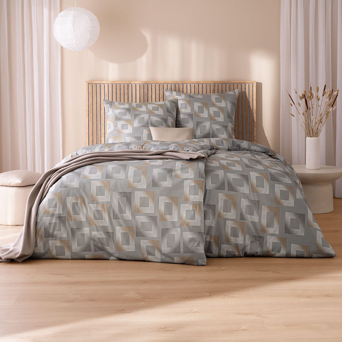 Estella Bettwäsche Estella Interlock Jersey Bettwäsche Heiko 6542-810 grau 135x200, 2 teilig