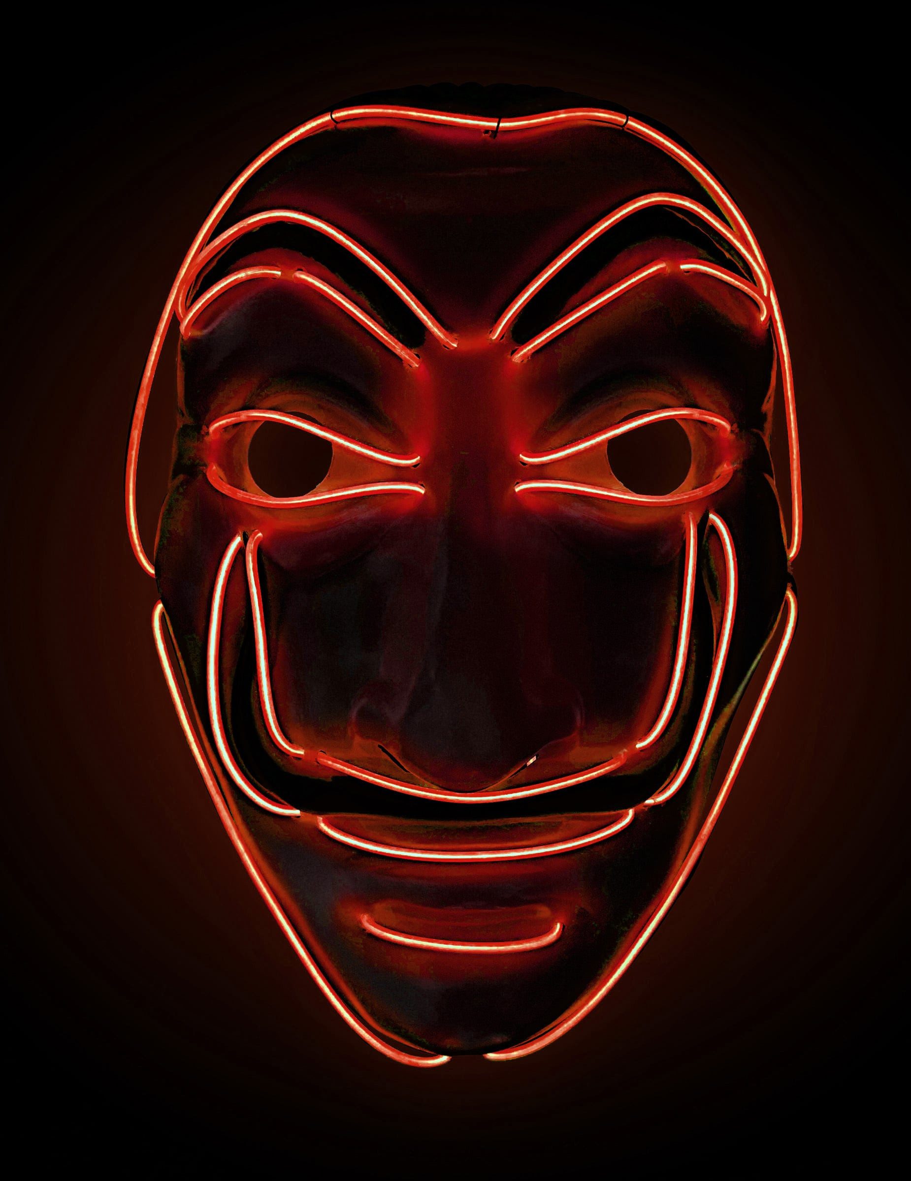 Kostüm LED-Diebesmaske TV-Serie Halloween-Maske für Erwachsene rot