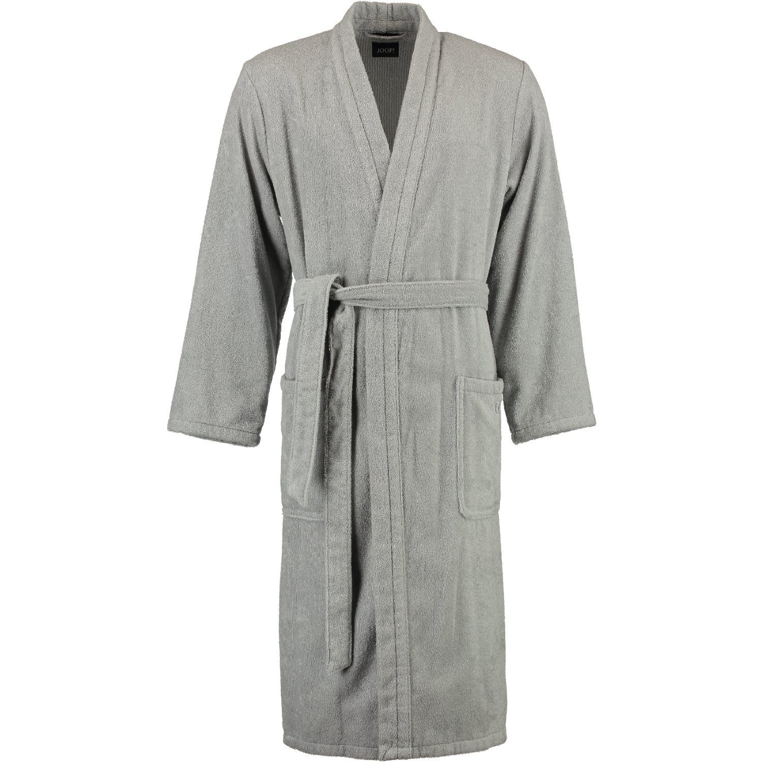 Joop! Herrenbademantel 1618 Classic Kimono Frottier, Kimono, 100% Baumwolle Silber (76)