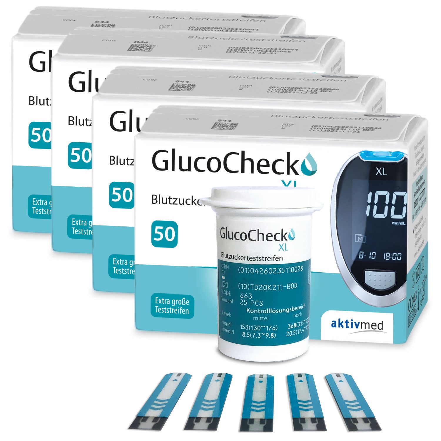 Blutzucker-Teststreifen GlucoCheck XL Teststreifen