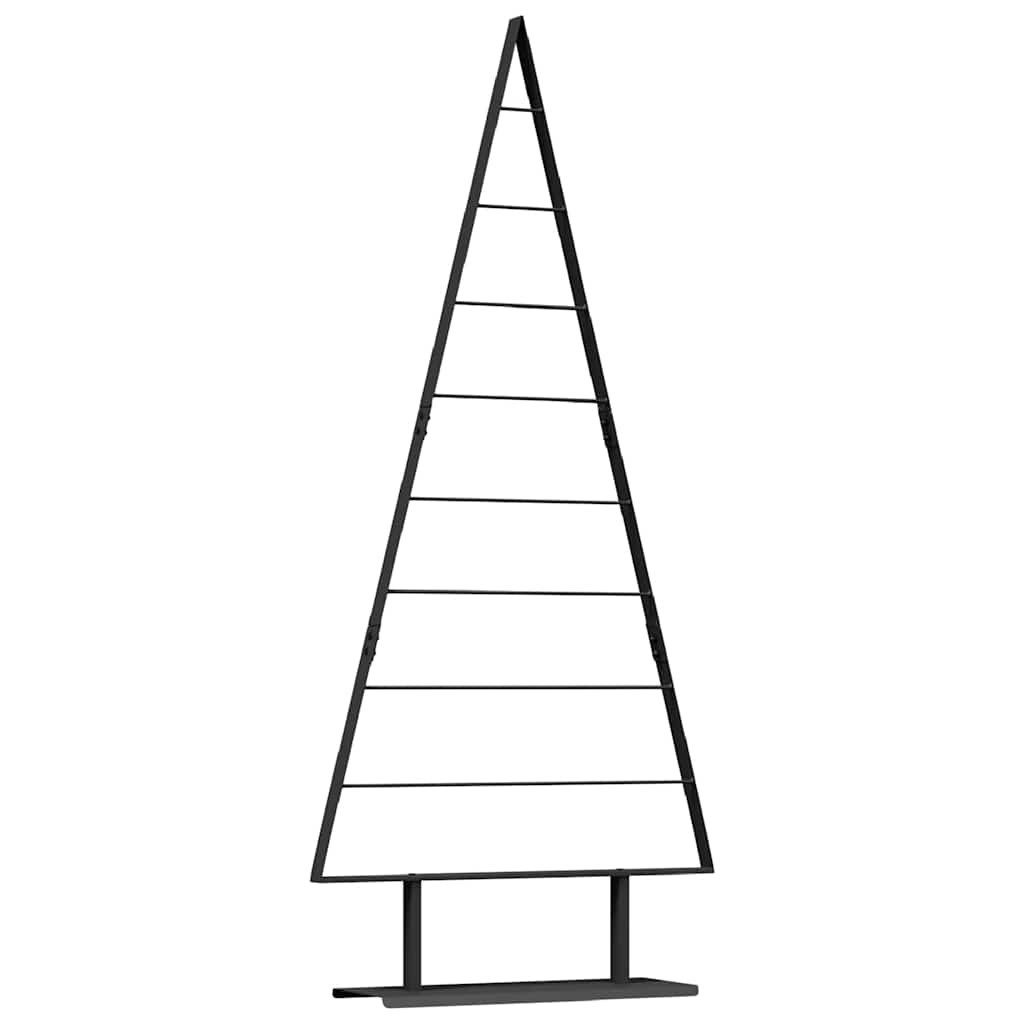 vidaXL Künstlicher Weihnachtsbaum Metall Weihnachtsbaum mit Ständer Schwarz 180 cm Stahl