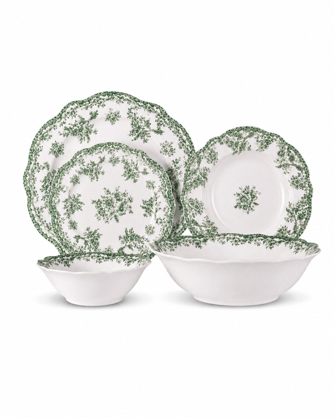 EKA Geschirr-Set Vintage Green Teller - Set (25-tlg), Porzellan