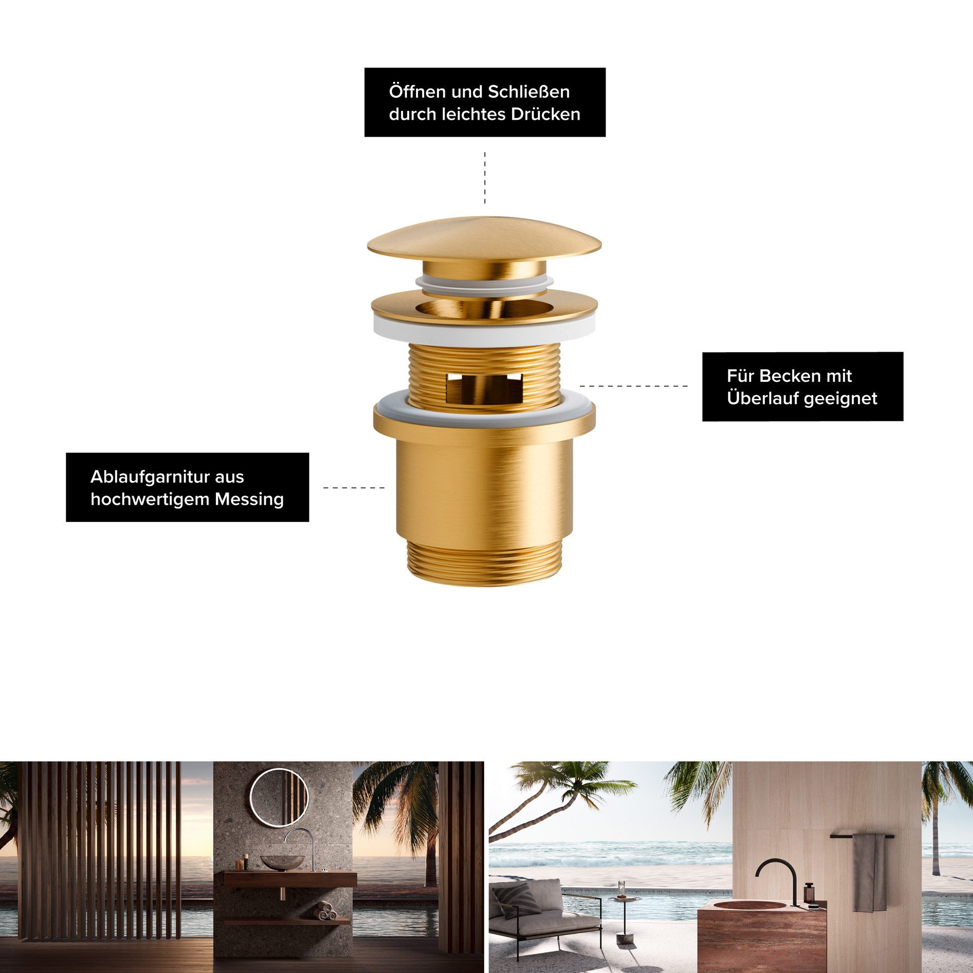 CHRIS BERGEN Ablaufgarnitur Ablaufventil mit oder günstig online kaufen