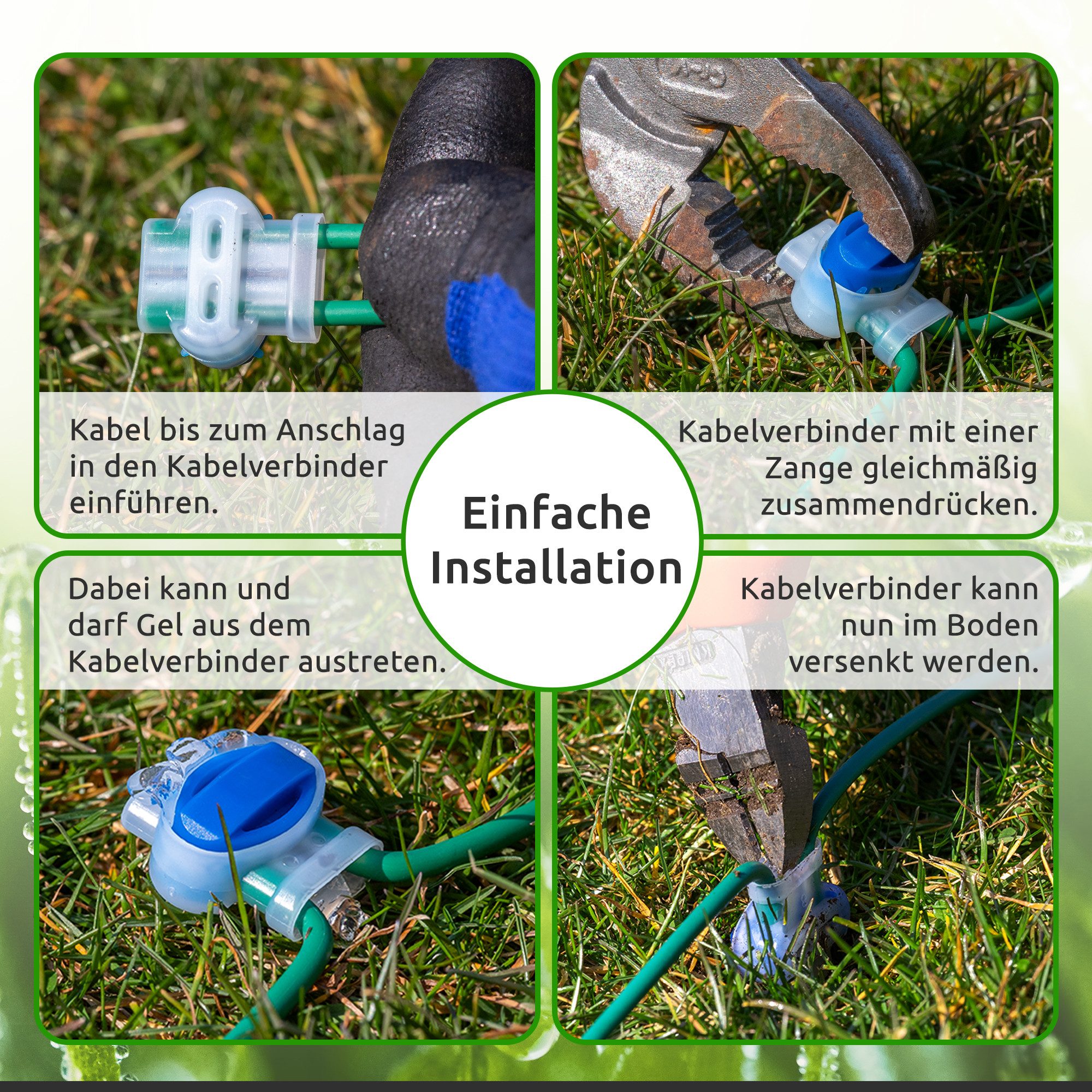 ECENCE Klemmen 20x Kabel-Verbinder Mähroboter Reparatur, (20-St)