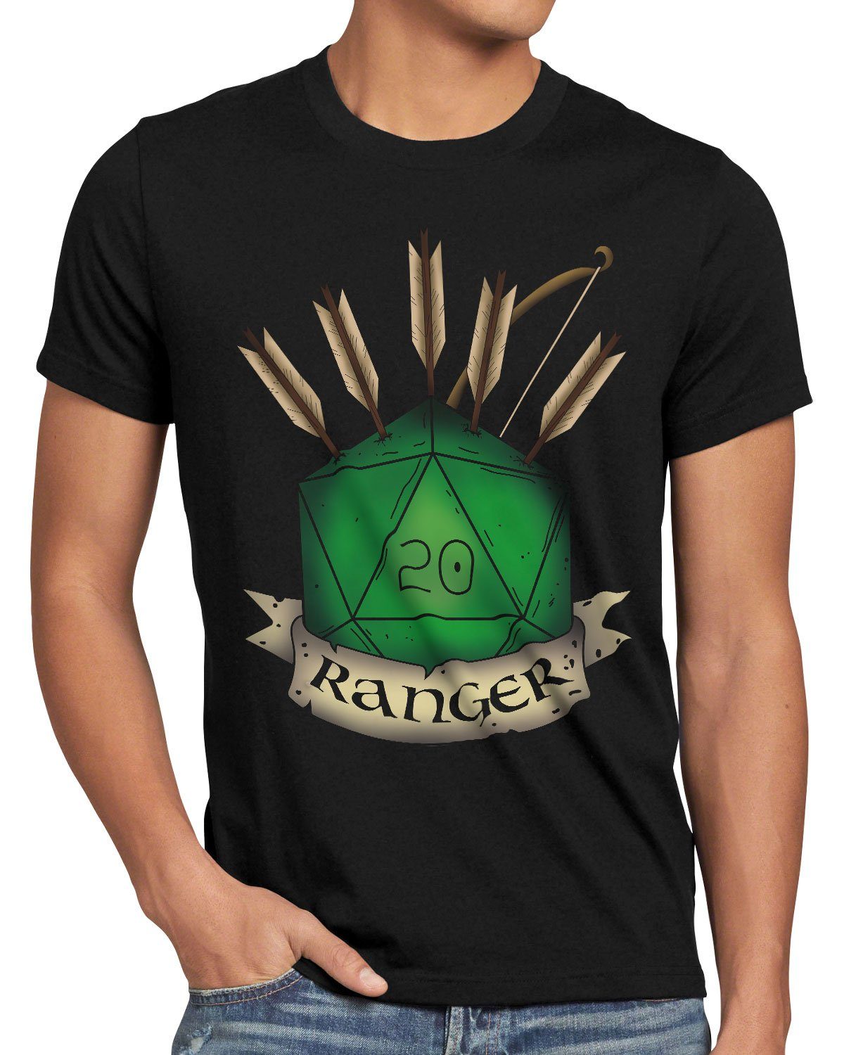 style3 Print-Shirt Herren T-Shirt Würfel Ranger dungeon tabletop dragons d20