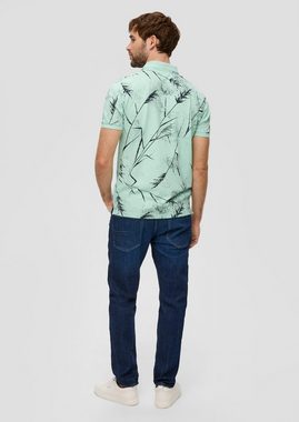 s.Oliver Kurzarmshirt Poloshirt mit All-over-Print Blende