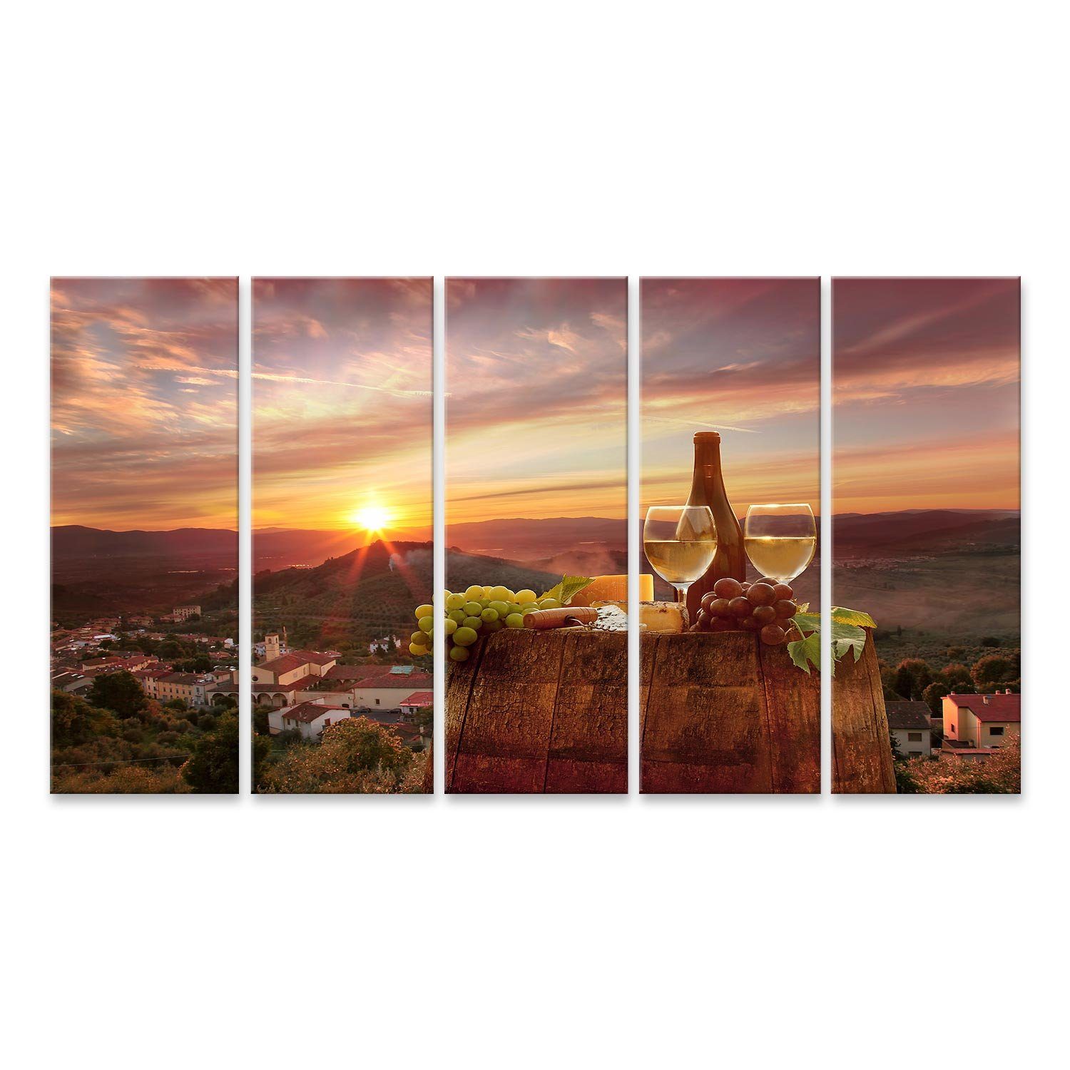Leinwandbild Bild auf Leinwand Weinberg in Chianti Toskana Wandbild Poster Kunstdru