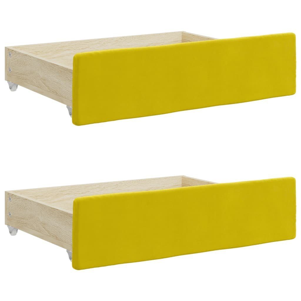 Samt Bettschubladen Gelb vidaXL 2 Bettschubkasten und Stk. Holzwerkstoff