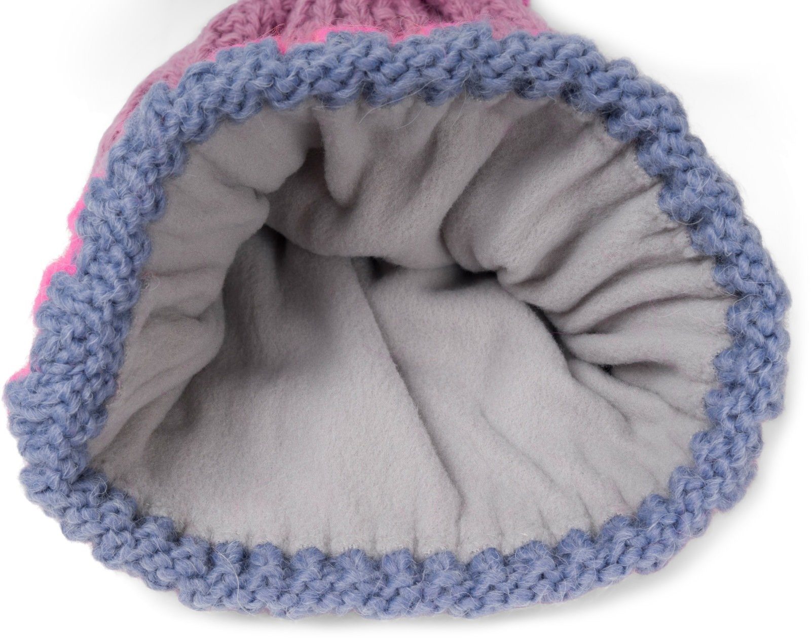 styleBREAKER Strickmütze Kinder Strick Bommelmütze Zopfmuster (1-St)