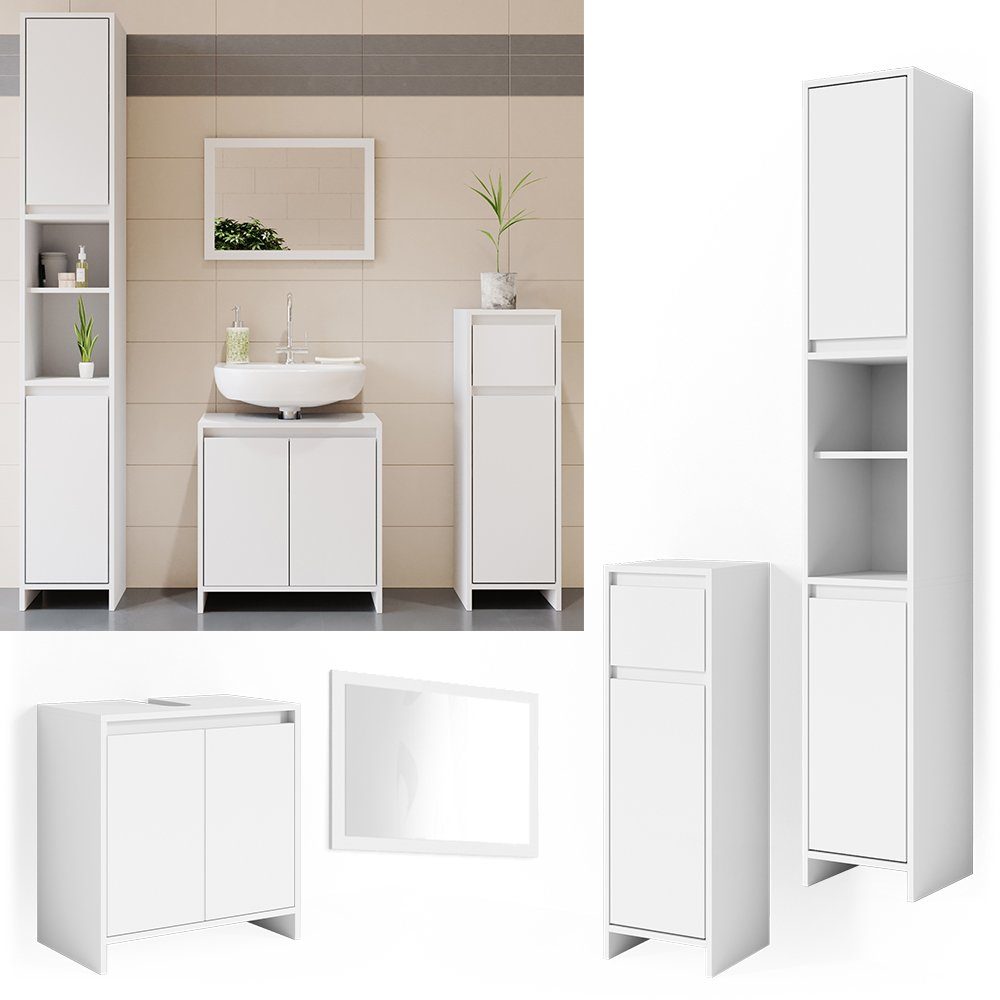 Vicco Badmöbel-Set Emma, Weiß, 4 Teile, günstig online kaufen