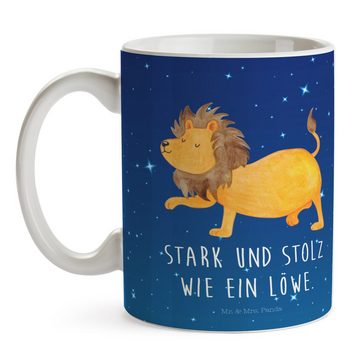 Mr. & Mrs. Panda Tasse Sternzeichen Löwe - Sternenhimmel Blau - Geschenk, Tasse Sprüche, Geb, Keramik, Langlebige Designs