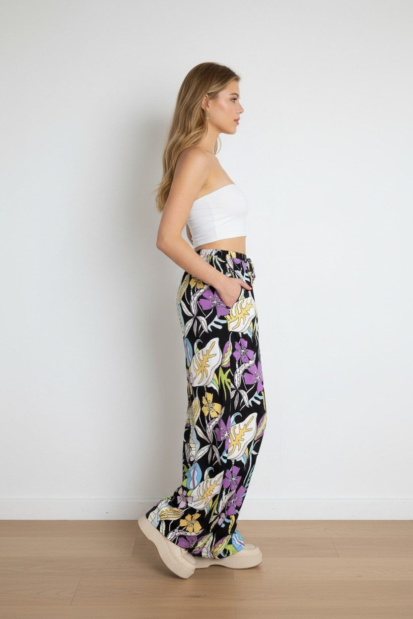 Zuckerwatte Palazzohose aus wertiger Viskose mit Eingriffstaschen günstig online kaufen