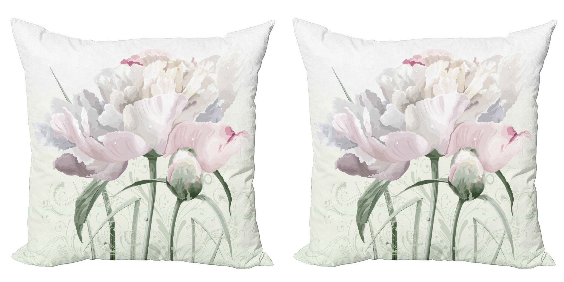 Kissenbezüge Modern Accent Doppelseitiger Digitaldruck, Abakuhaus (2 Stück), Blume Rosa Rose Tulip Zusammenfassung