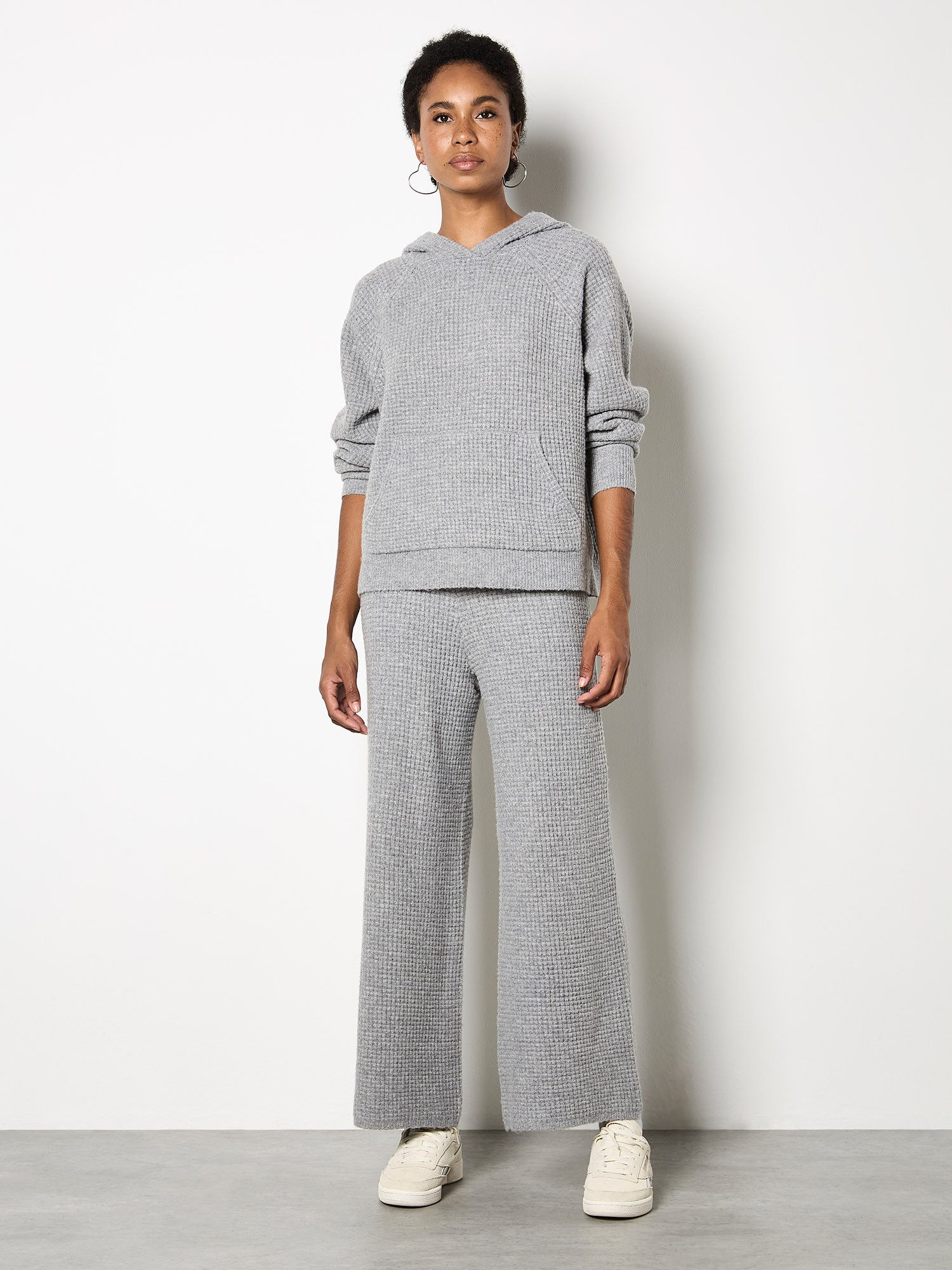 Apricot Kapuzenpullover Strick-Hoodie mit Kanguru-Tasche günstig online kaufen