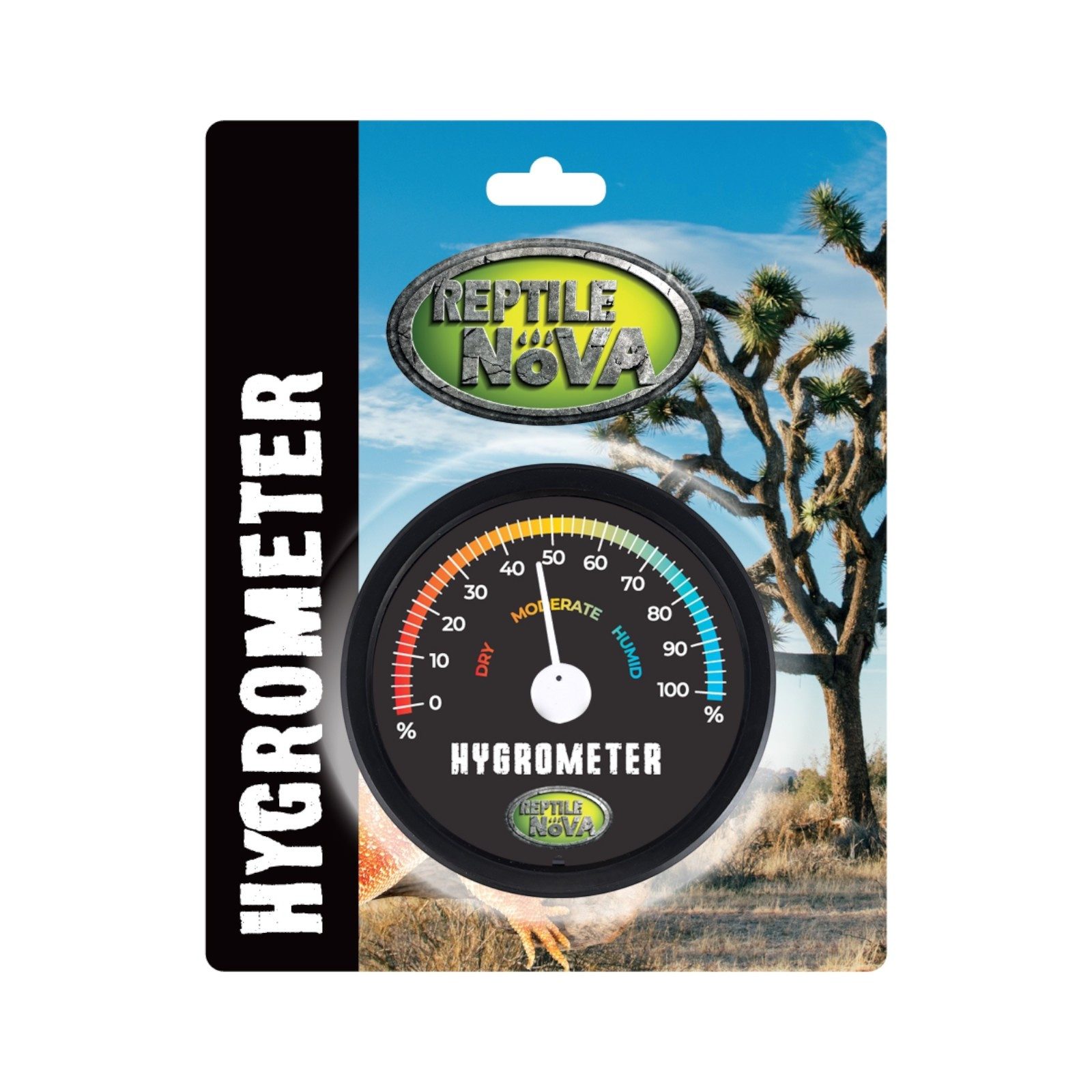 AQUA NOVA Terrarium Terrarium Thermometer Hygrometer analog selbstklebendes Messgerät, analog, leicht ablesbare Skala, ohne Batterie, selbstklebend, kompakt