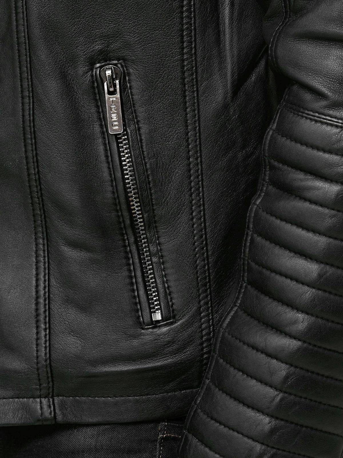 Lederimitatjacke Urban Bikerjacke Steppjacke Kunstleder Schwarz