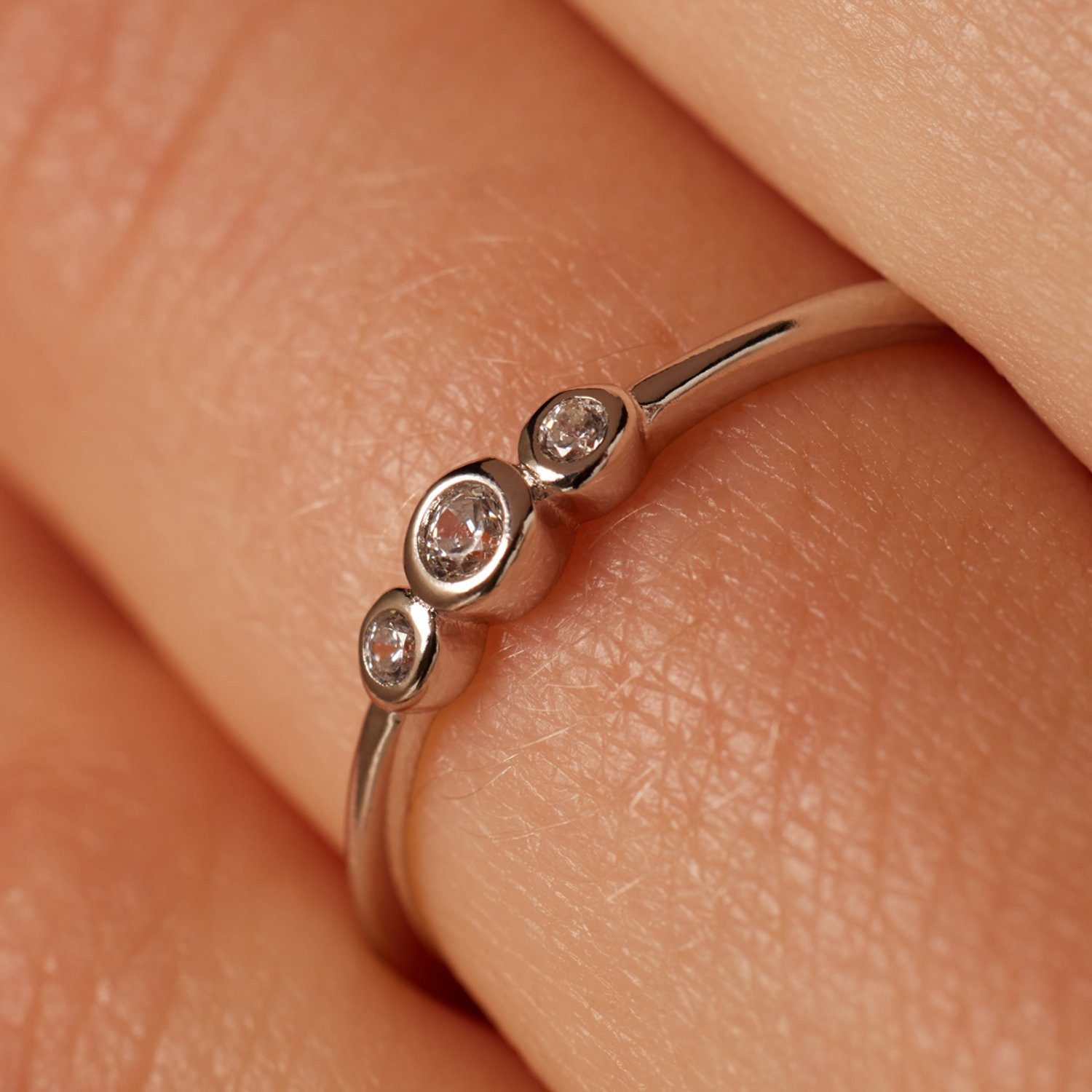 LUCARDI Fingerring Ring - 925 Silber - Silber - Zirkonia - Damen – Bild 2 von 4