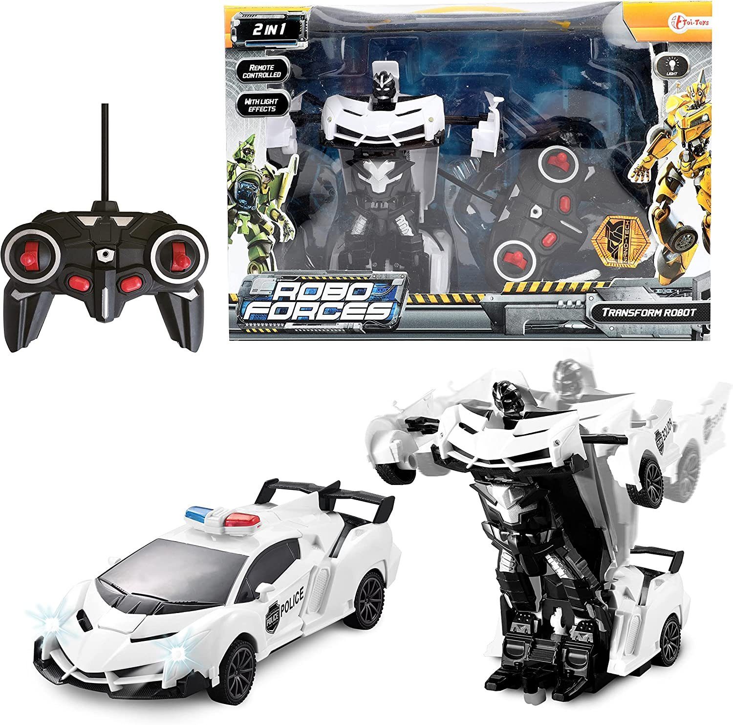 Toi-Toys Spielzeug-Auto Transform Roboter - Robo Forces, mit Licht & Fernsteuerung