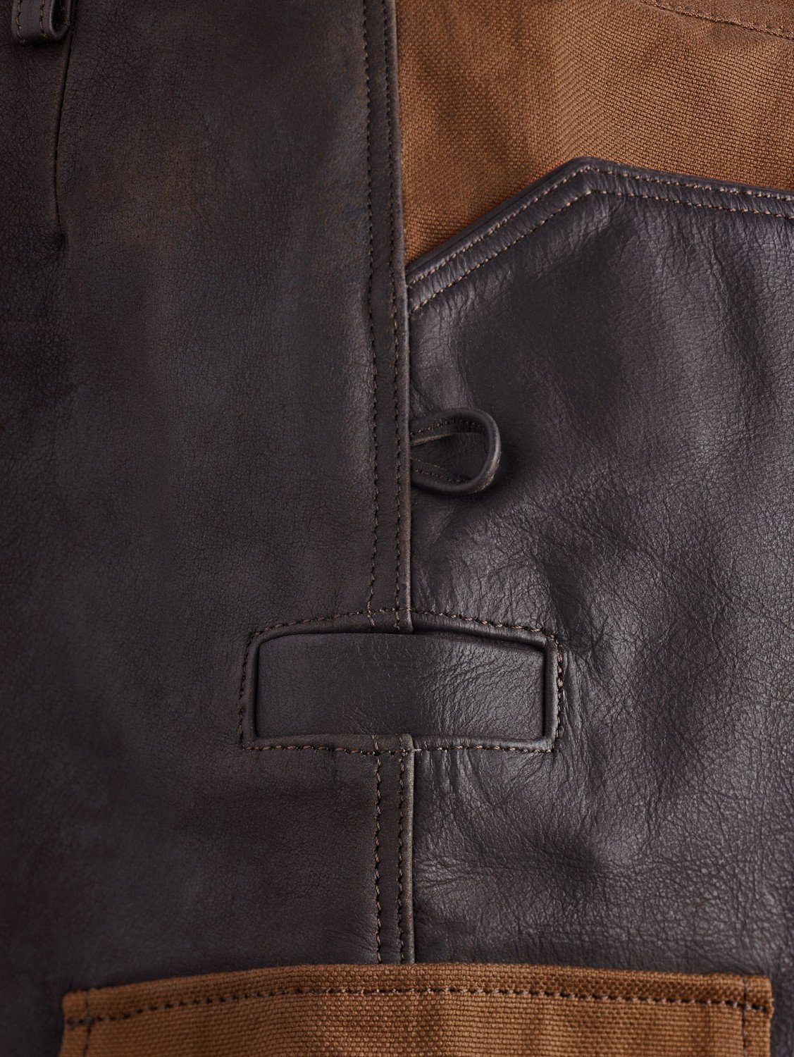 La Chasse® Lederhose Cargo-Büffellederhose "Colmar" mit Canvas-Besatz Jagdhose Herren NEU