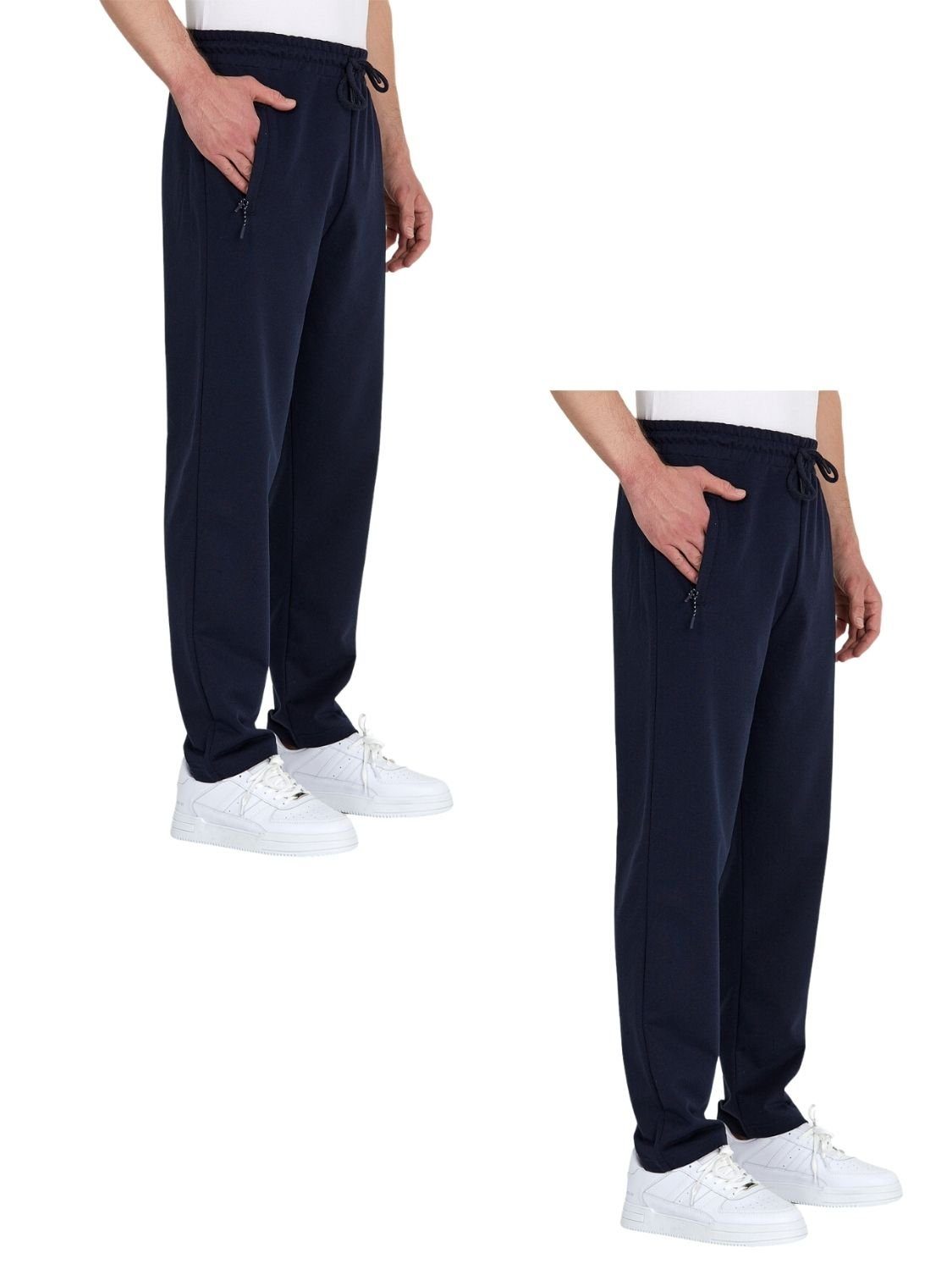 COMEOR Jogginghose Trainingshose Sporthose Herren Baumwollmischung (2-tlg) mit Reißverschluss