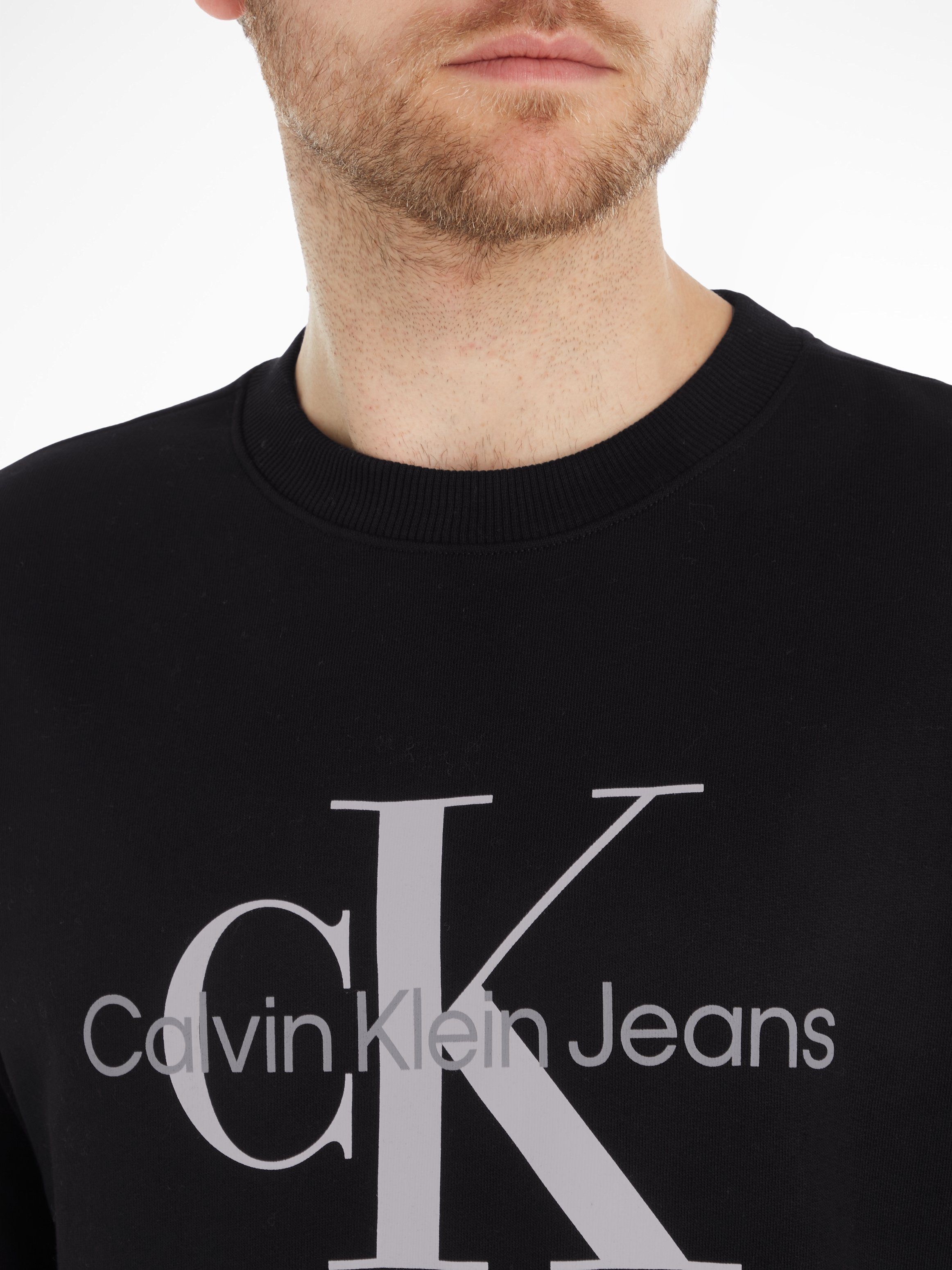 Calvin Klein Jeans Sweatshirt Black CREWNECK ICONIC MONOGRAM CK