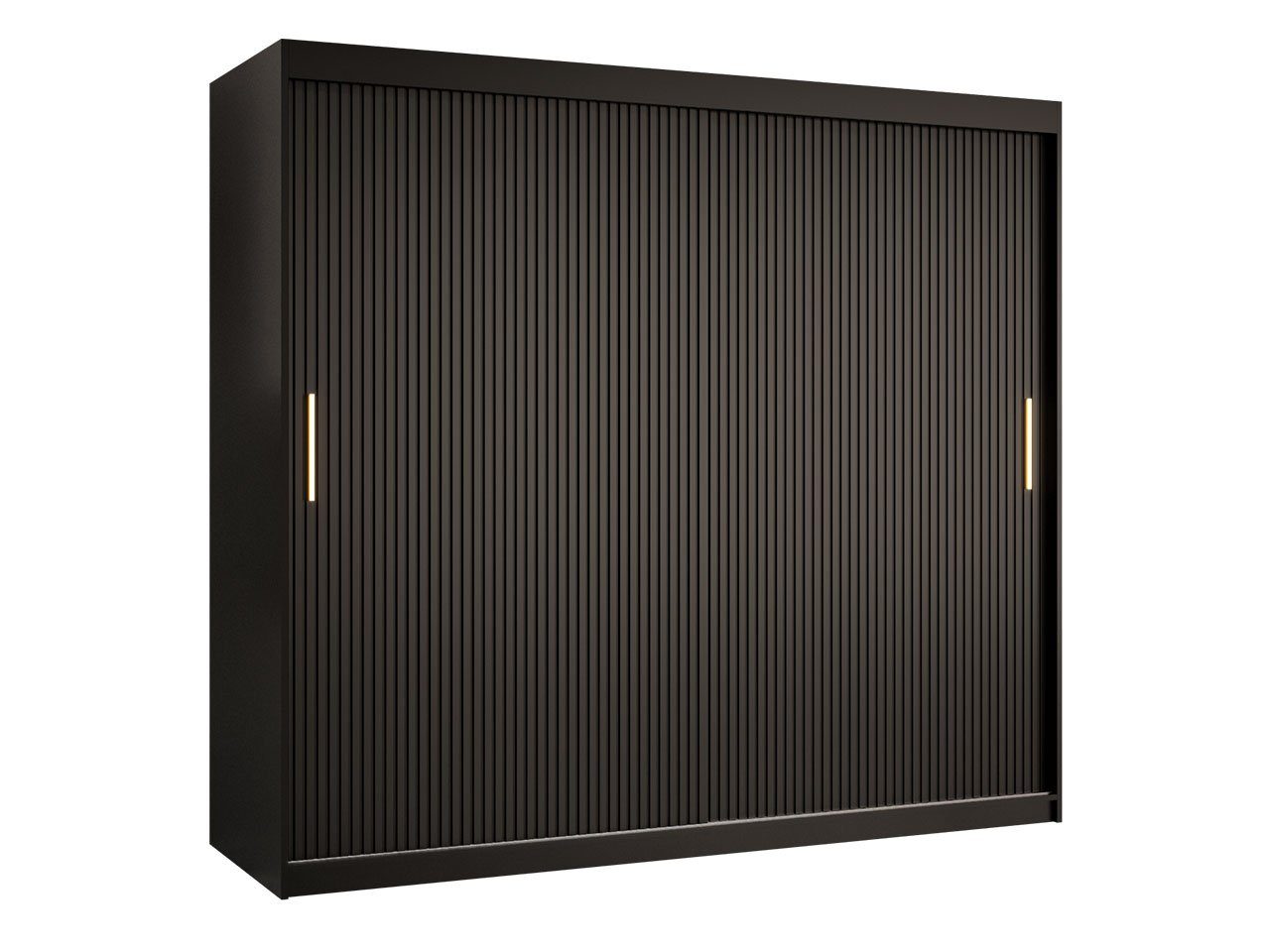 MIRJAN24 Kleiderschrank Riflo Slim 1 200 (mit Schiebetüren) 2-türig, zwei Kleiderstangen, Aluminium-Gleitschienen