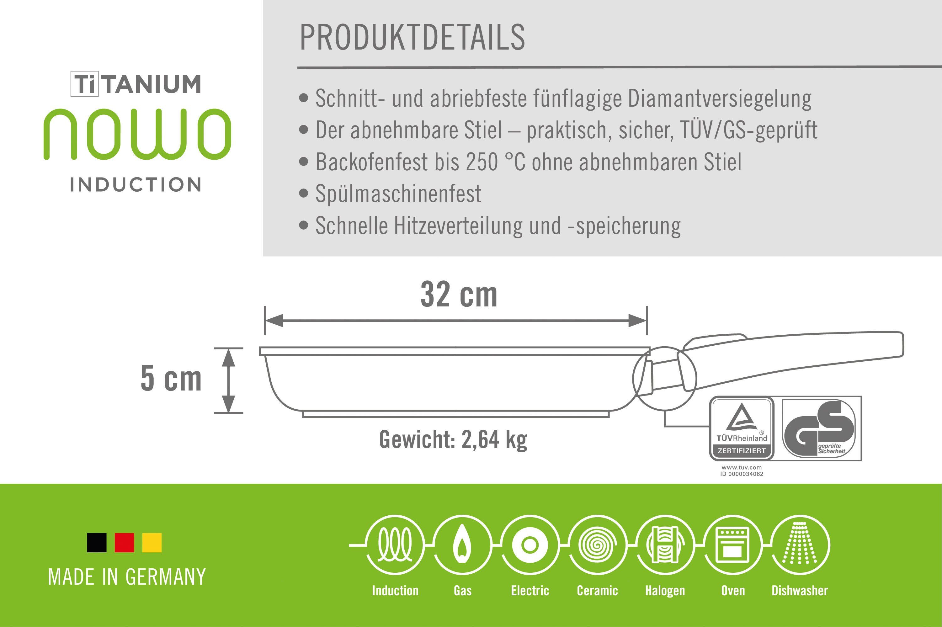 WOLL Bratpfanne MADE IN GERMANY - Nowo Titanium, Aluminiumguss (1-tlg), Induktion – Bild 4 von 5