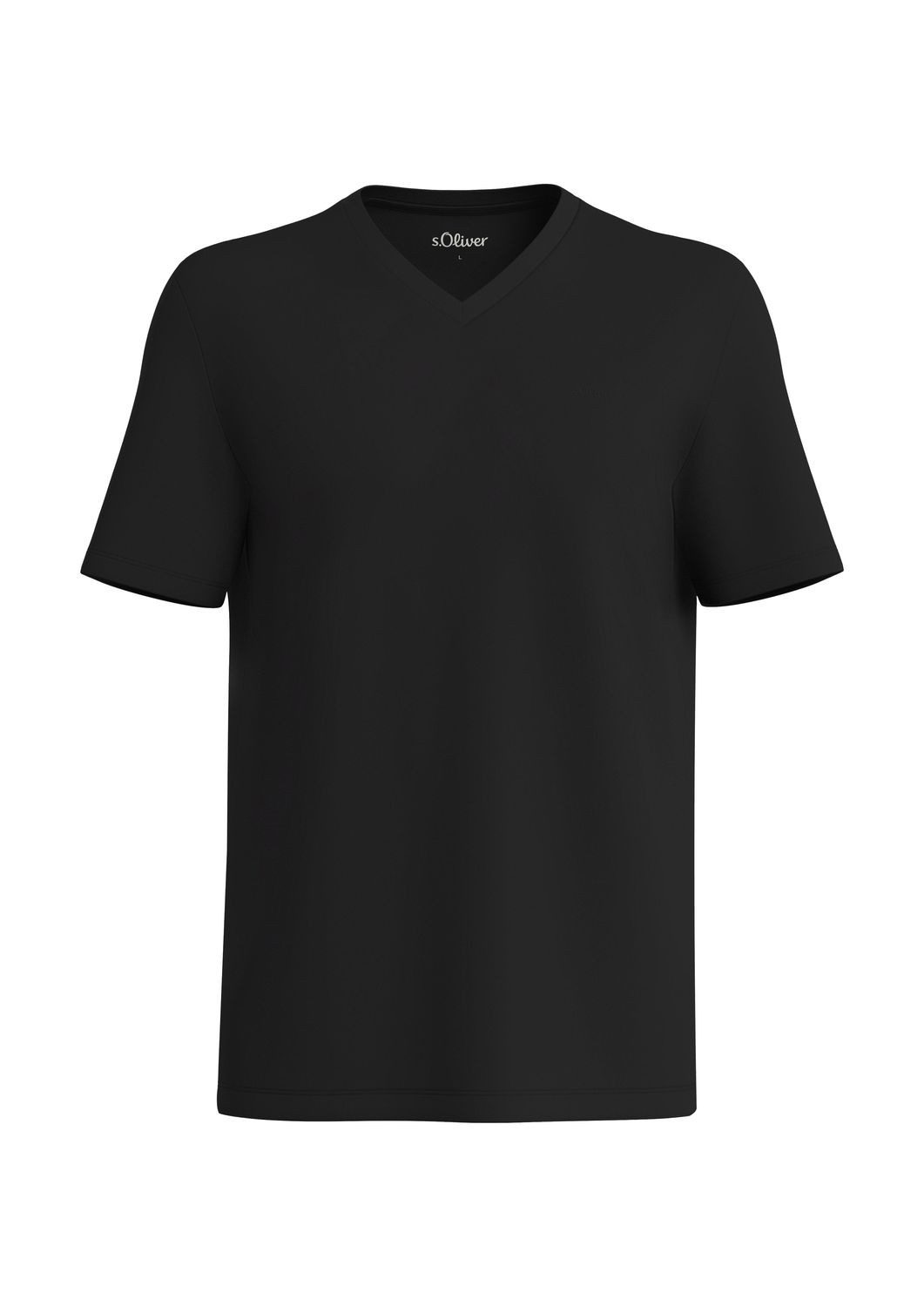 s.Oliver T-Shirt T-Shirt V-Ausschnitt, kurzarm, Baumwolle, einfarbig – Bild 5 von 5