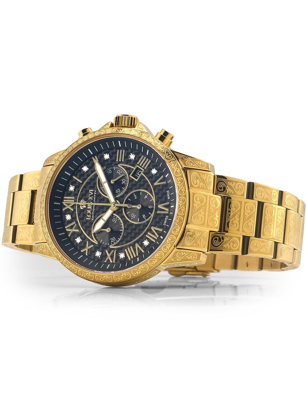 LOUIS XVI Quarzuhr Louis XVI LXVI1018 Palais Royale Chronograph Herrenuhr 43mm 5ATM Louis XVI LXVI1018 Palais Royale Chronograph Herrenuhr 43mm 5ATM