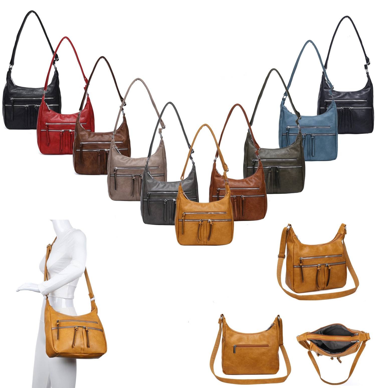 ITALYSHOP24 Schultertasche Damen Tasche Shopper Crossbody günstig online kaufen