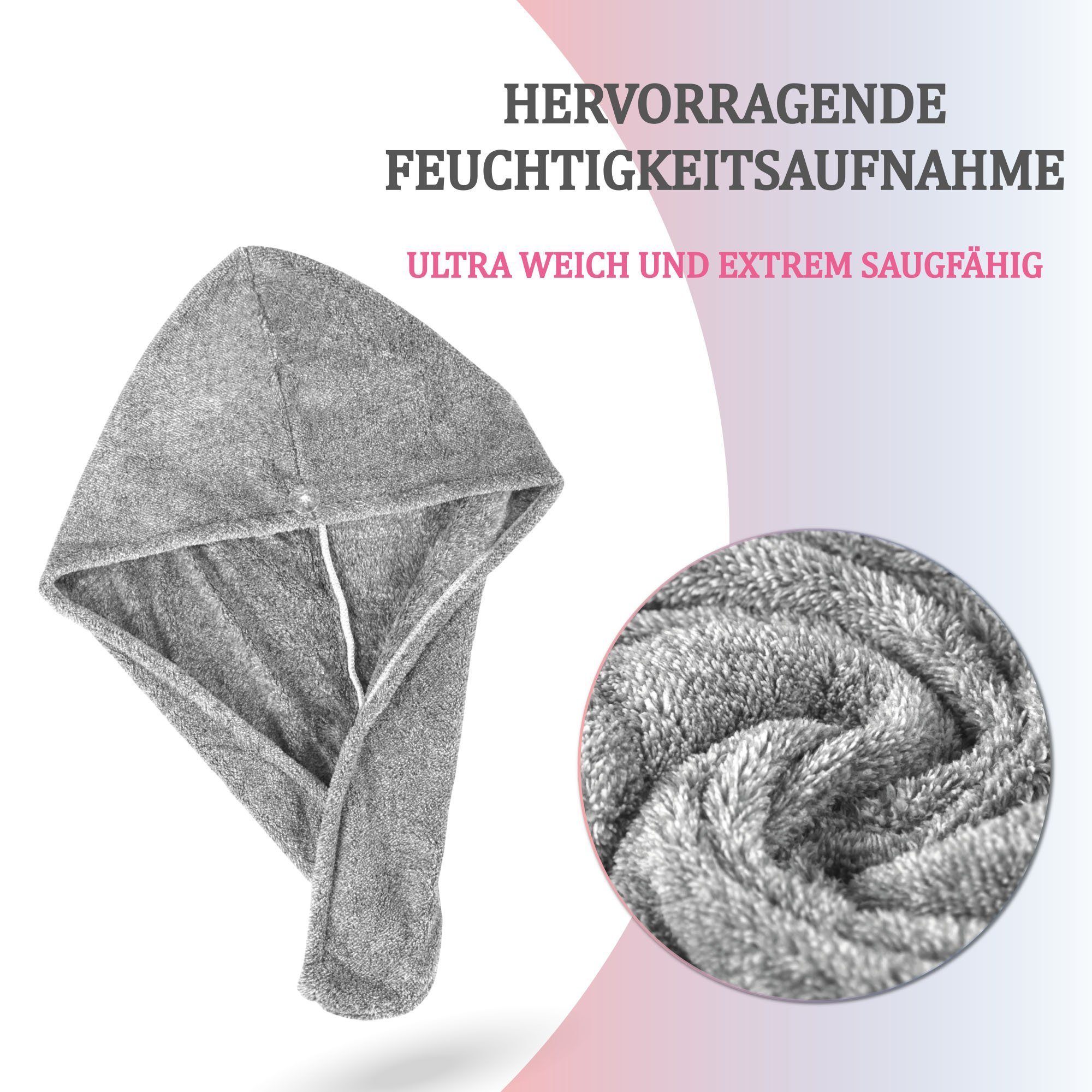 Bestlivings Saunatuch Haarturban (One Size) 25x65cm, Handtuch Haare Turban Haarhandtuch Schnelltrocknend – Bild 4 von 5