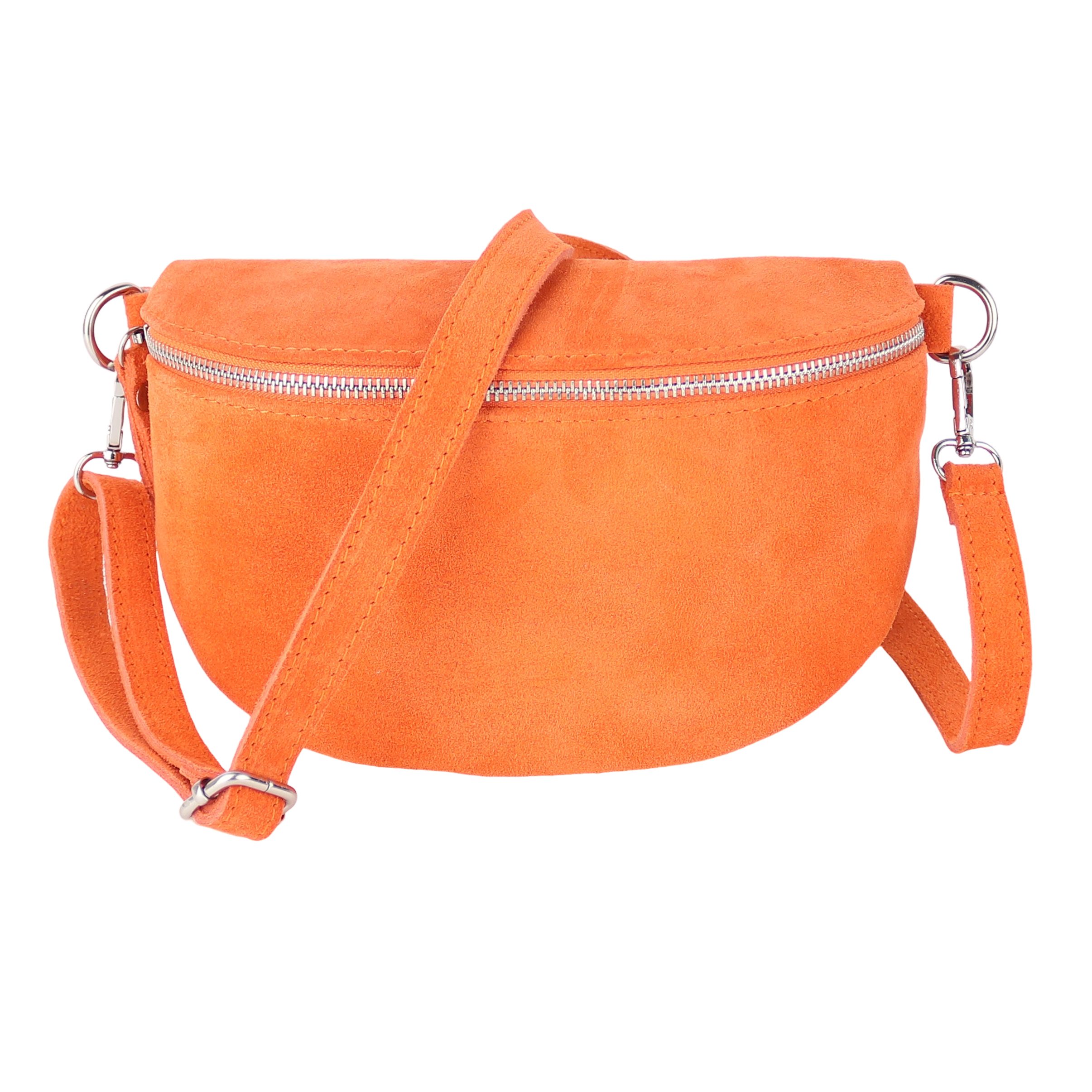 MIRROSI Bauchtasche Damen, Veloursleder, Made in Italy,Umhängetasche; Brusttasche (Schultertasche für jeden Anlass, 28x18x9 cm), Crossbody Bag, Schwarz, gemusterten& verstellbaren Schulterriemen