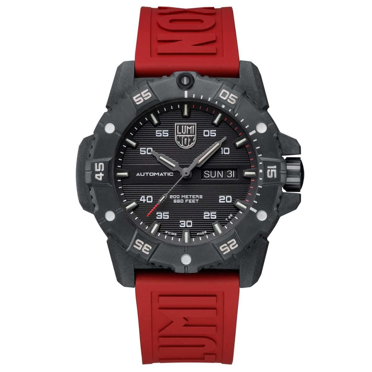 Luminox Automatikuhr XS.3875, Herrenuhr Taucher Automatik Master Carbon Seal Rot