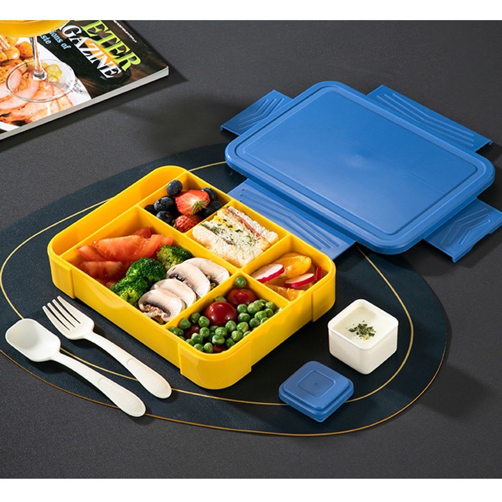 für Fach Blau Kindersnacks Auslaufsichere Lunchbox mit Brotdose NUODWELL