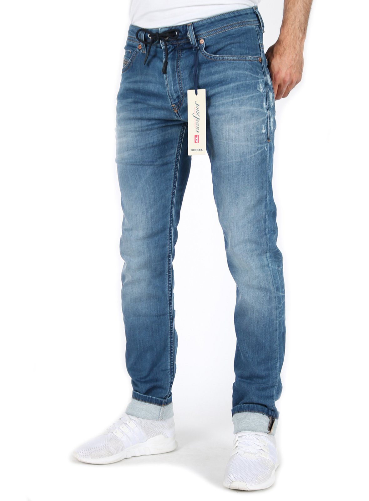Diesel Slim-fit-Jeans Herren Jogg Jeans Stretch Hose Mittel Blau, Thommer  CB-NE 069BB