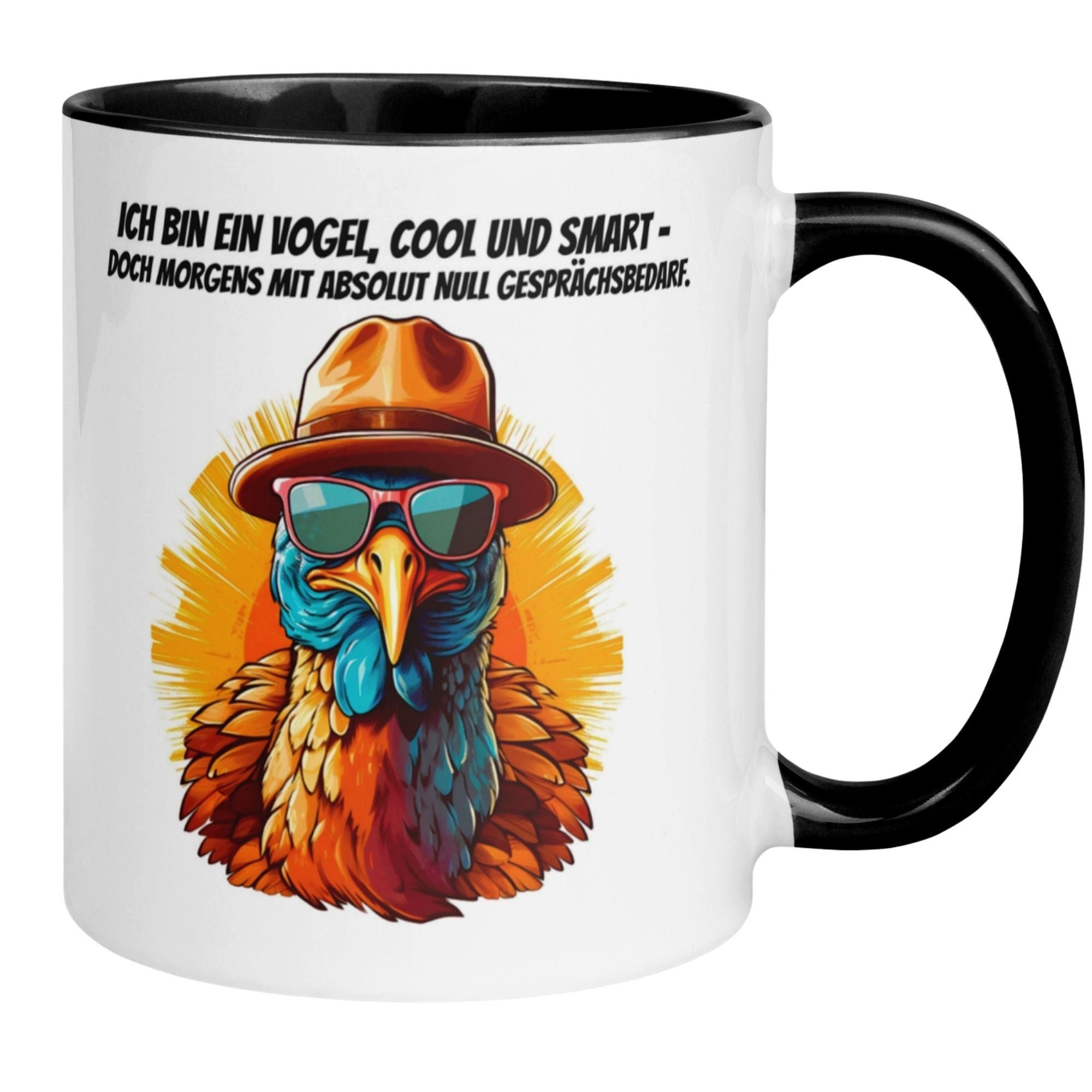 Momentals Tasse Vogel – Morgens Null Gesprächsbedarf – Lustiges Morgenmuffel Geschenk, Gratis Versand · Links-&Rechtshänder · Spülmaschinenfest