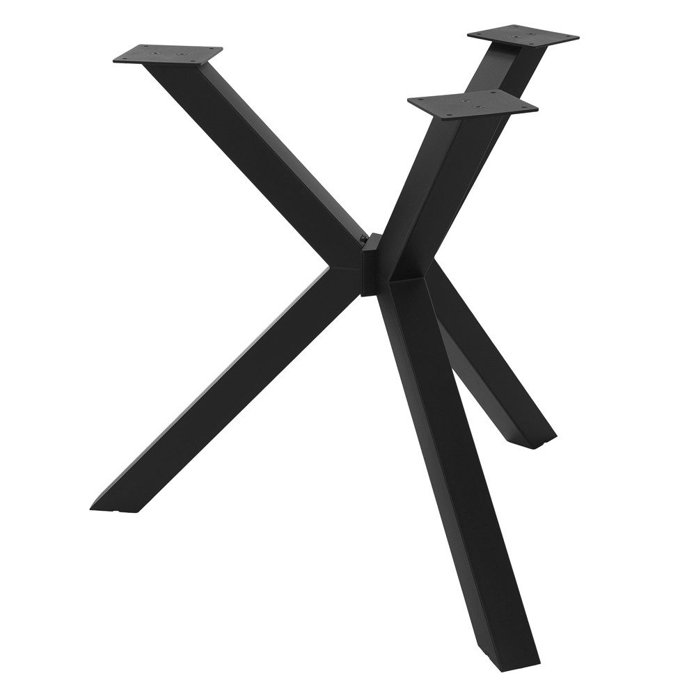 ML-DESIGN Tischbein Tischbeine Metall Schwarz Tischgestell Spider Outdoor wetterfest, Tischfüße X-Form Tischkufen Stahl Untergestell Möbelfüße Ø94,5 x 73 cm