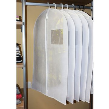 ZOLLNER Kleidersack (Spar-Set, 5 St) atmungsaktiv, Vliessstoff mit PVC, mit Sichtfenster