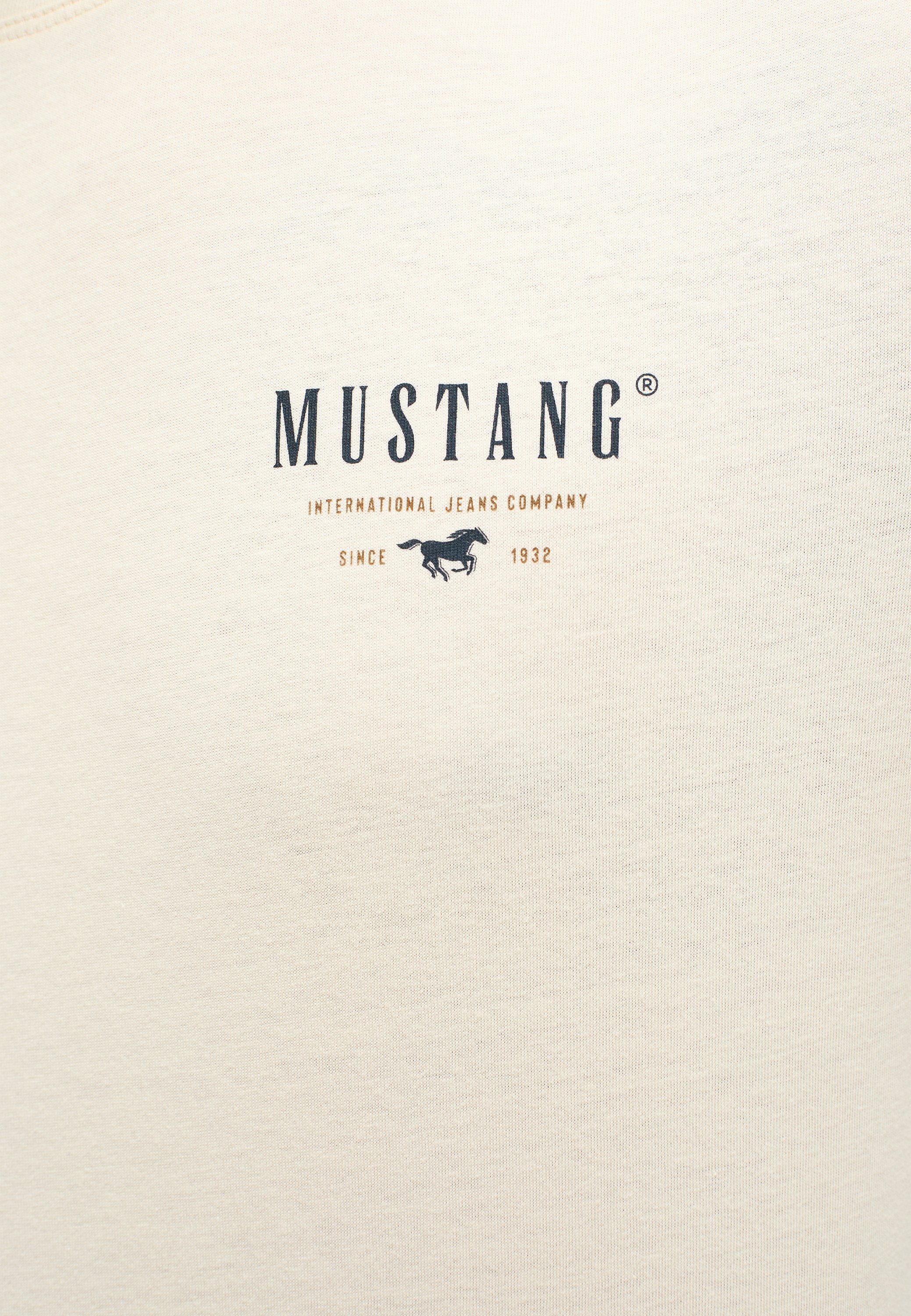 T-Shirt MUSTANG Mustang Kurzarmshirt offwhite