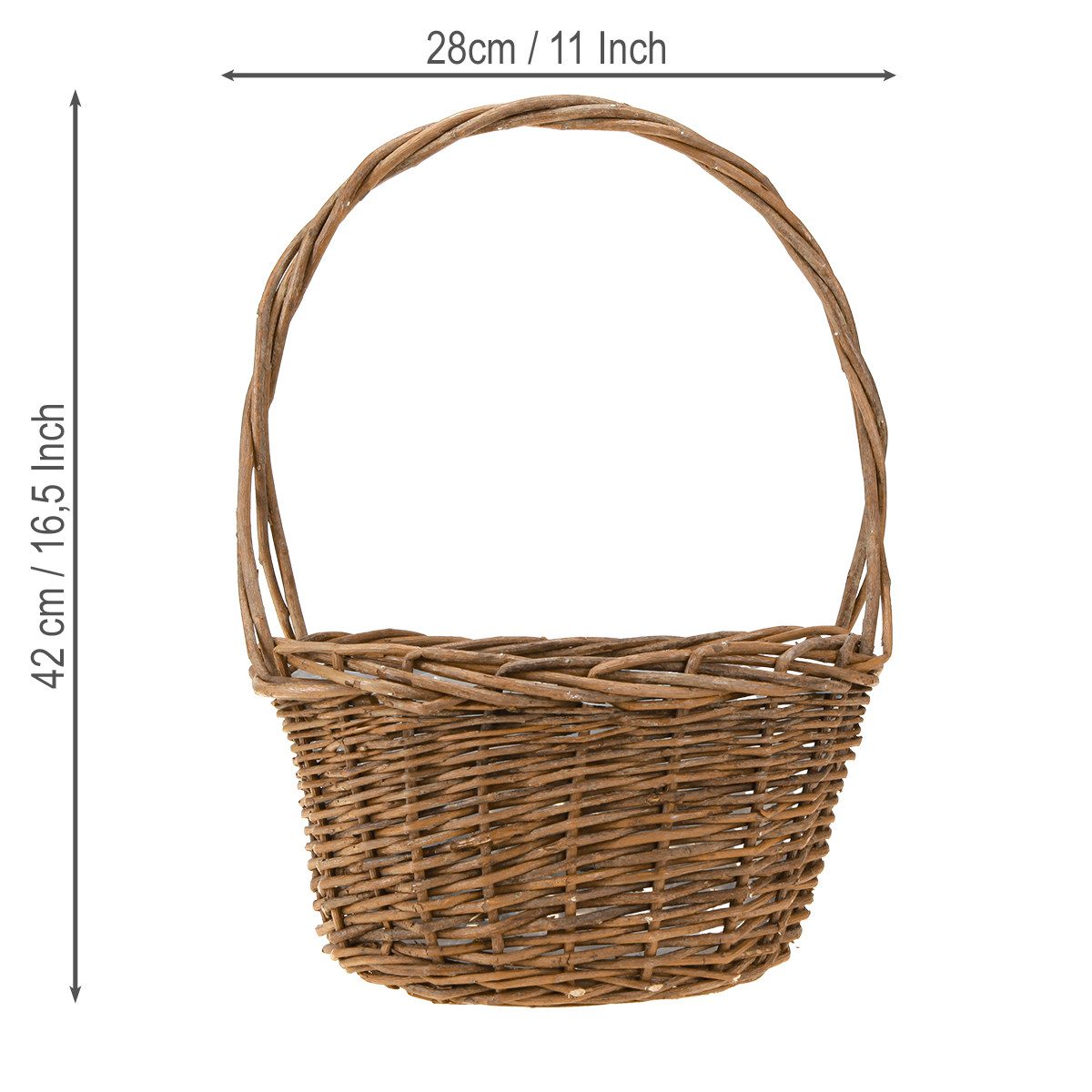 Viana Dekokorb Pflanzkorb Weide Set oval braun 2er Dekokorb Blumendeko