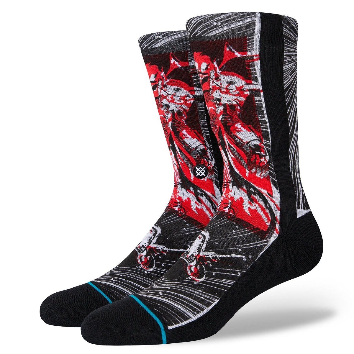 Stance Socken Tagessocke Crew Manga Mando Infiknit schwarz/rot - 1 Paar
